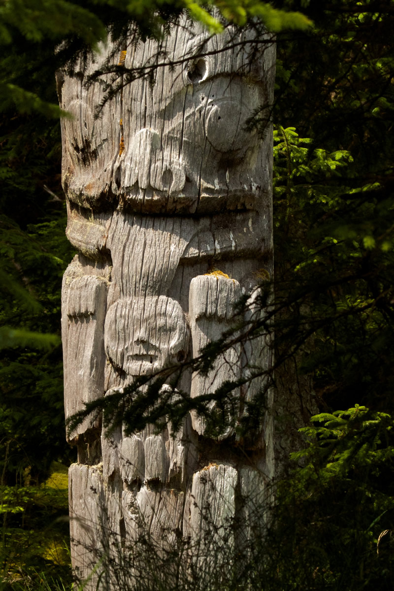 Mortuary pole, Sgang Gwaay, Haida Heritage Site