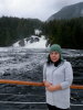 Stephanie in front of Butedale