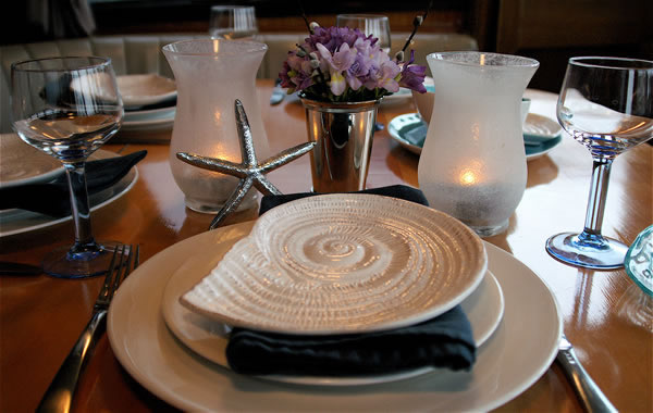 Table Set for Dinner in Pilothouse