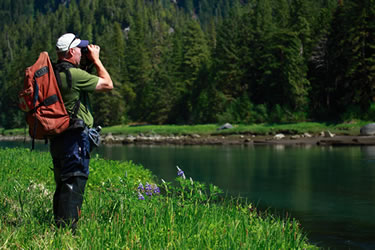 The Captain looks for wildlife, June 2009 - photo by Patrick Di Fruscia.