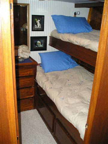 Twin tiered beds (portside)