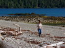 Connie on the beach at Hotsprings 