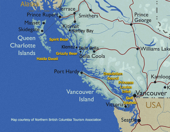 Map Of The Canadian West Coast Showing The 127 Water Survey Of Canada Download Scientific Diagram